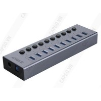 Bộ Chia USB 3.0 10 cổng  nguồn ngoài 12V ORICO  BT2U3-10AB-GY